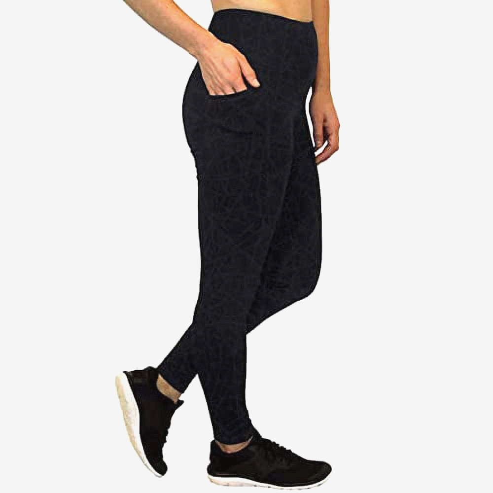 Spyder Leggings Women's Large Black Spider Web Print Pockets Proweb Active - Picture 3 of 9